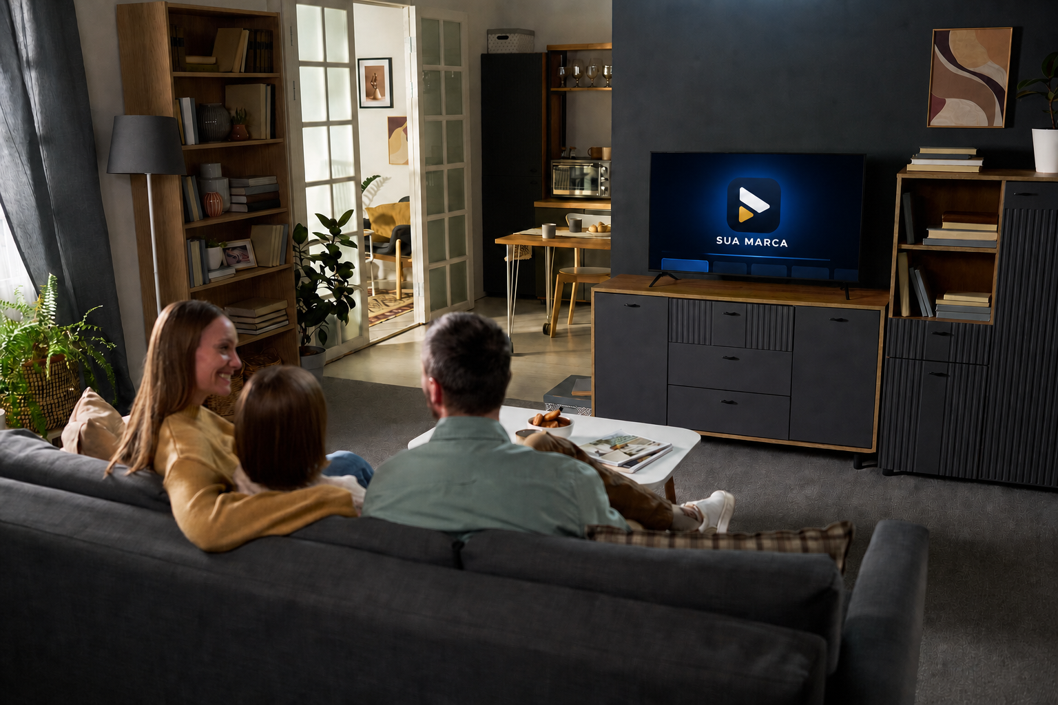 Experiência NX Play exibida em uma TV
